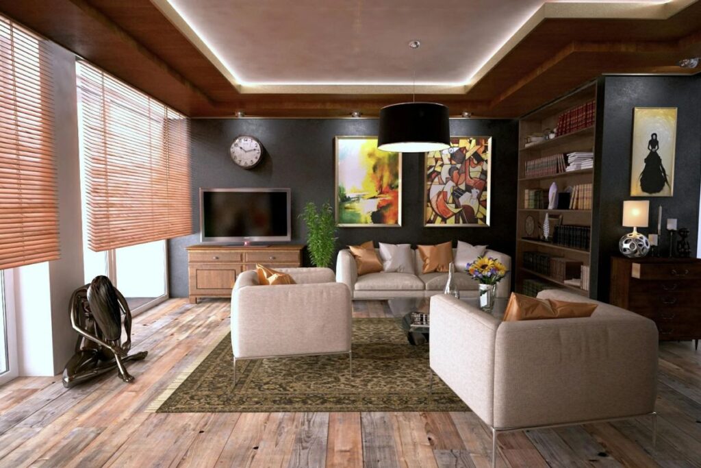 Rumah dengan material kayu yang hangat