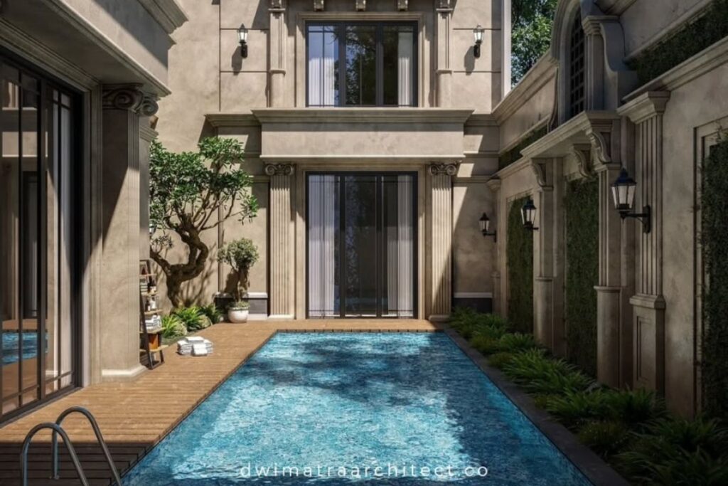 desain rumah mewah dengan kolam renang