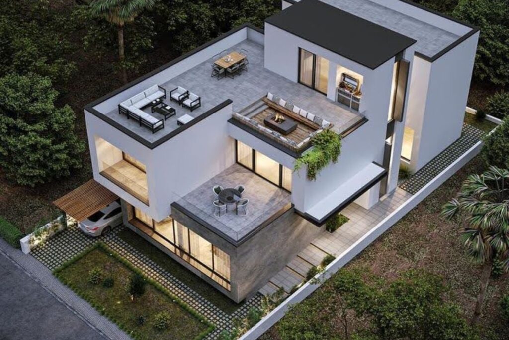 desain rumah split level mewah