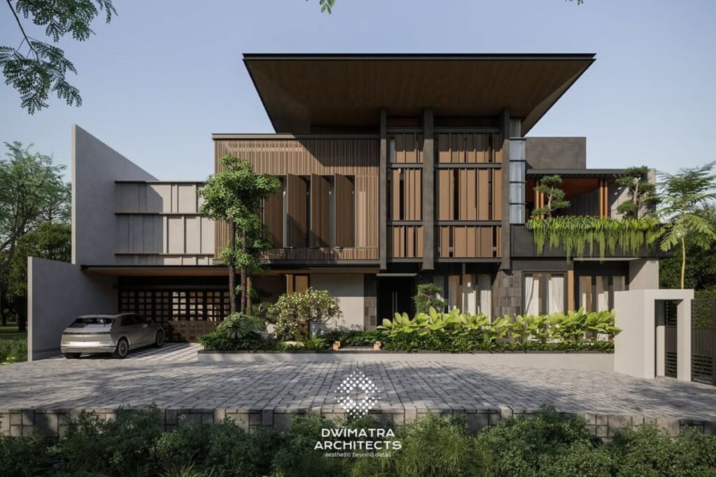 Hunian dengan desain kontemporer